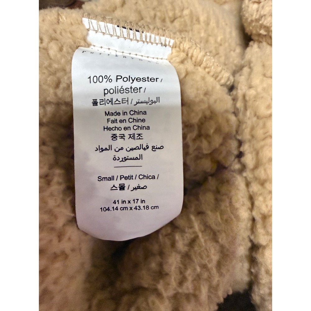 Pottery Barn Teddy Bear Robe Camel Tan Faux Fur Plush Bathrobe Medium - Picture 6 of 8